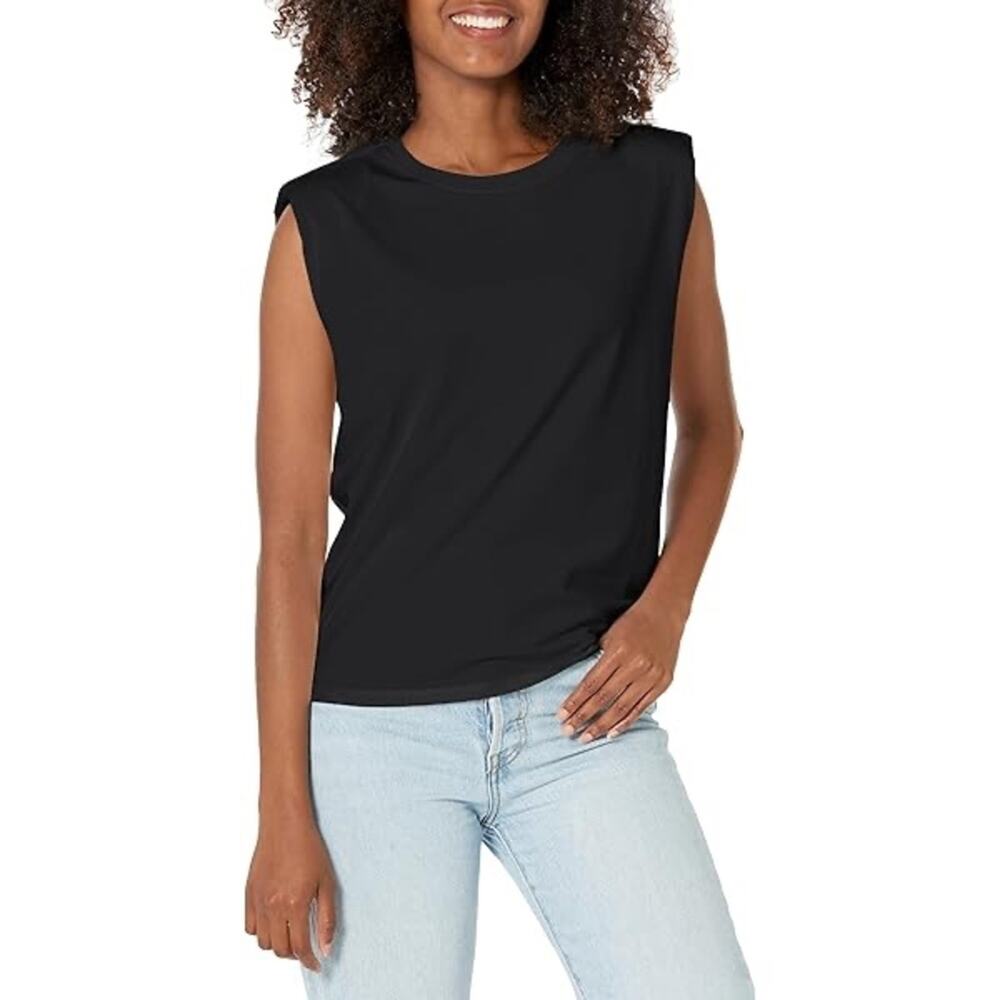 Splendid Pima Cotton Blend Black Muscle Tee Size L
